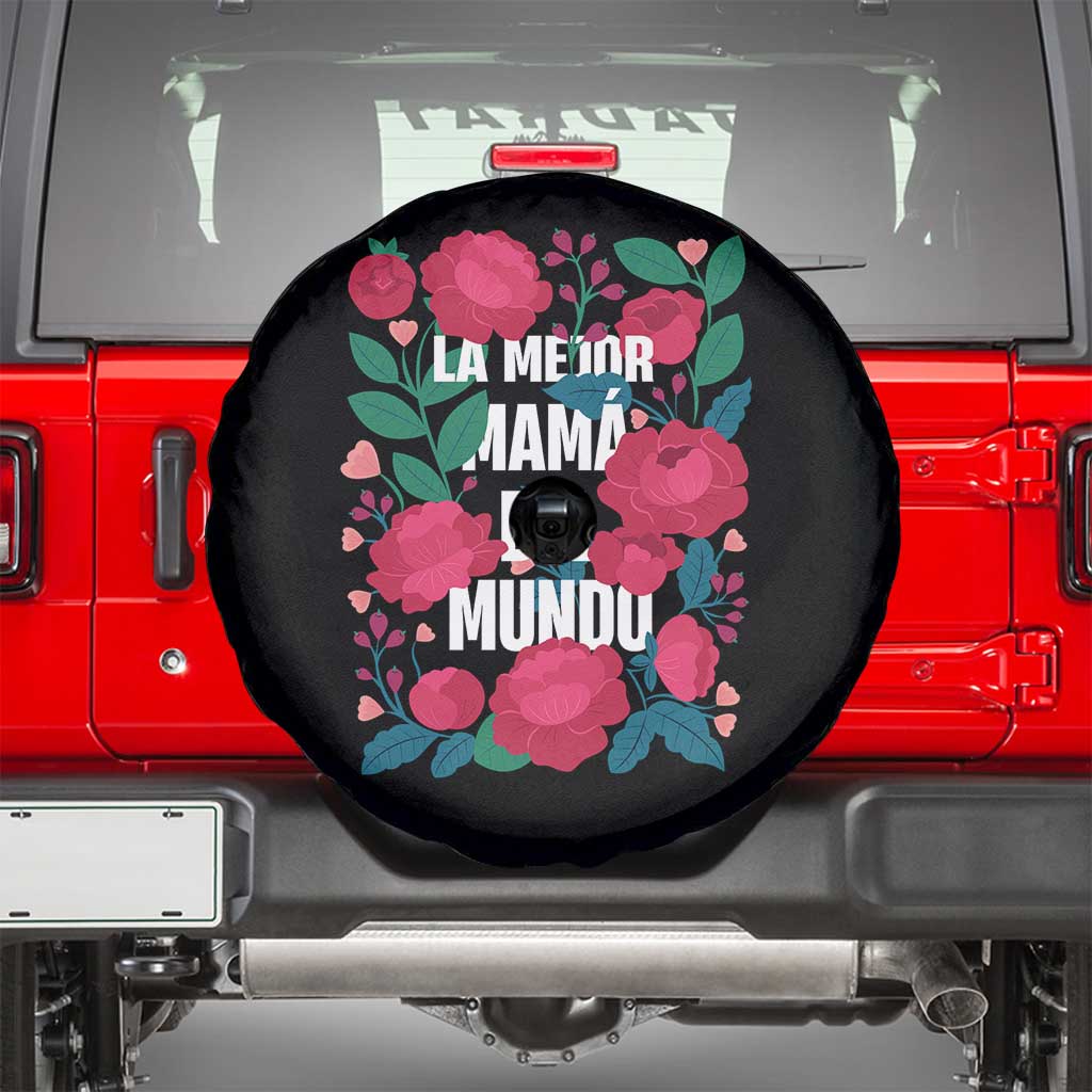 Spanish Latina Mom Spare Tire Cover La Mejor Mama Del Mundo Mother's Day Flowers