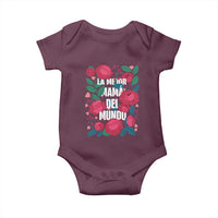Spanish Latina Mom Baby Onesie La Mejor Mama Del Mundo Mother's Day Flowers