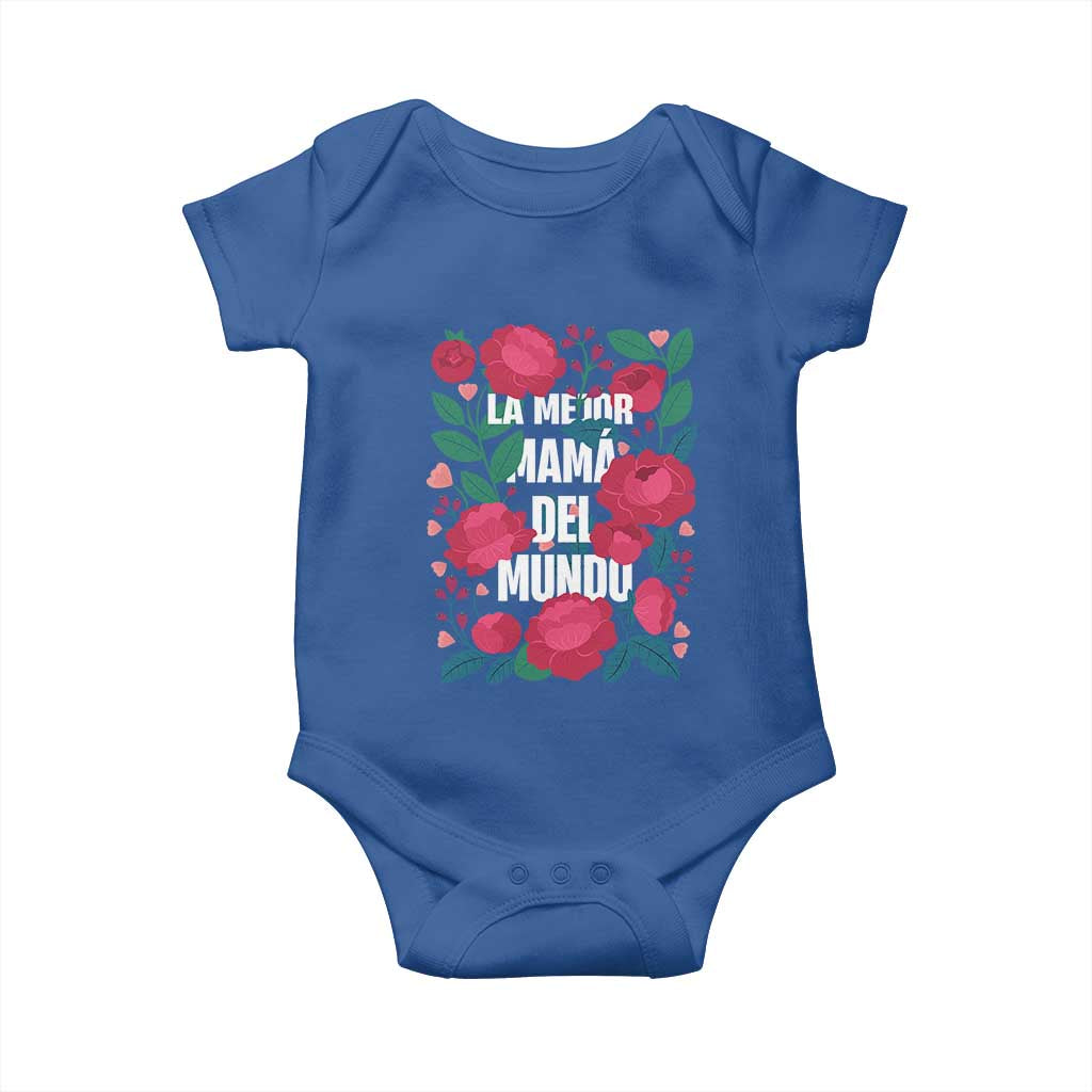 Spanish Latina Mom Baby Onesie La Mejor Mama Del Mundo Mother's Day Flowers