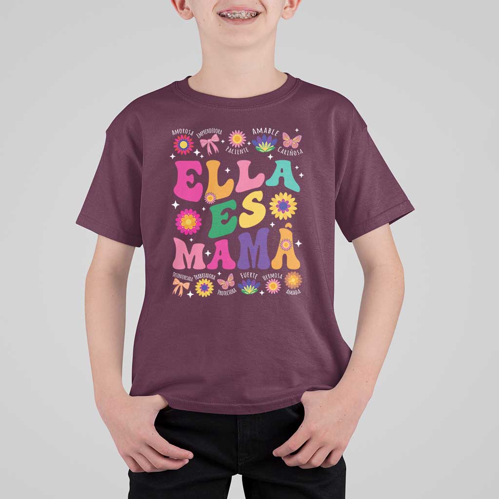 Funny Spanish Mom T Shirt For Kid Ella Es Mama Latina Mother's Day