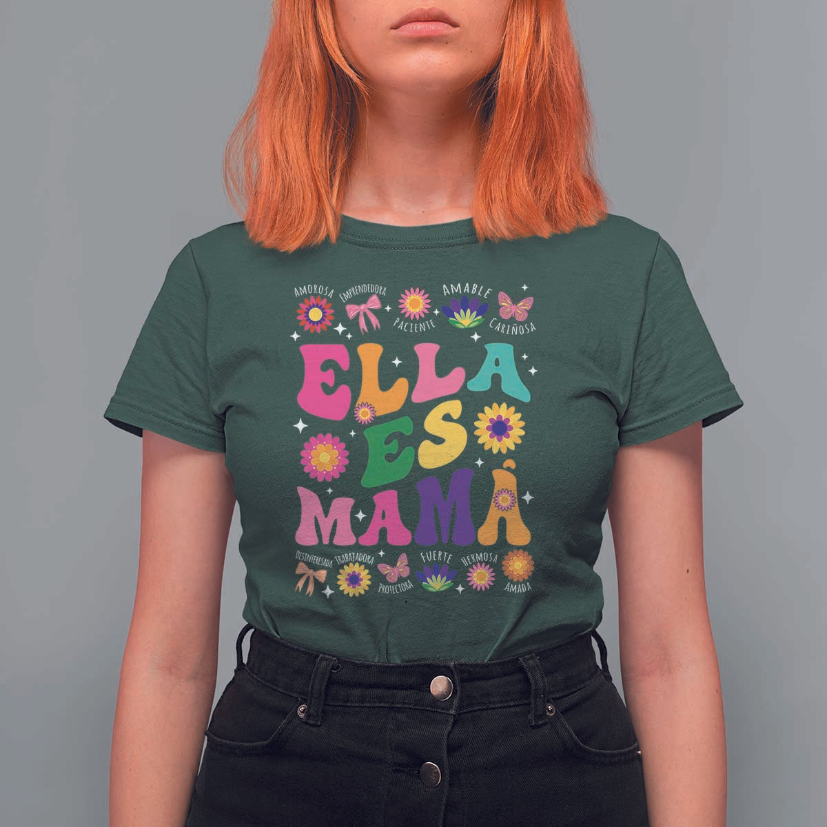 Funny Spanish Mom T Shirt For Women Ella Es Mama Latina Mother's Day