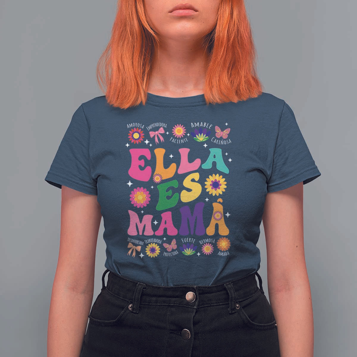 Funny Spanish Mom T Shirt For Women Ella Es Mama Latina Mother's Day