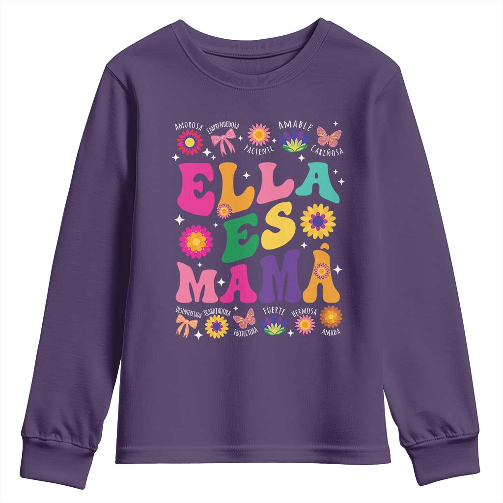 Funny Spanish Mom Youth Sweatshirt Ella Es Mama Latina Mother's Day