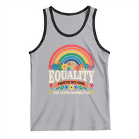 Equality Hurts No One You Stupid Orange Fuck Tank Top Rainbow Peace Flowers