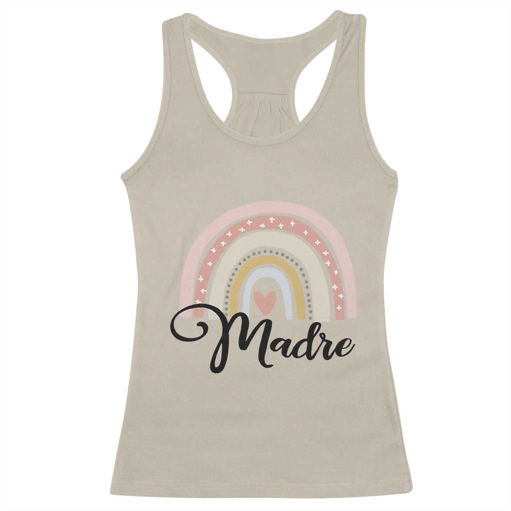 Funny Spanish Latina Mom Madre Racerback Tank Top Cute Rainbow