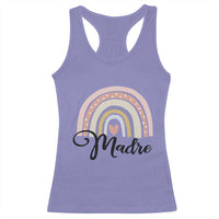 Funny Spanish Latina Mom Madre Racerback Tank Top Cute Rainbow