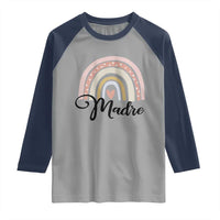 Funny Spanish Latina Mom Madre Raglan Shirt Cute Rainbow
