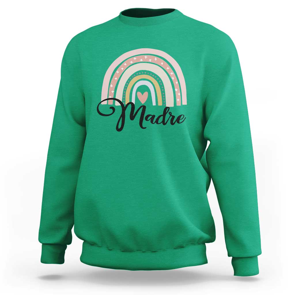 Funny Spanish Latina Mom Madre Sweatshirt Cute Rainbow