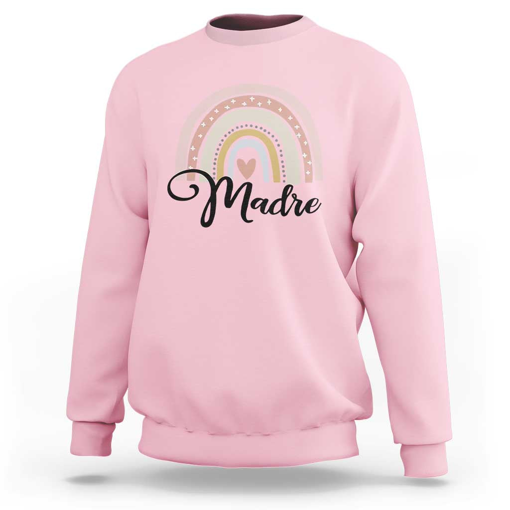 Funny Spanish Latina Mom Madre Sweatshirt Cute Rainbow