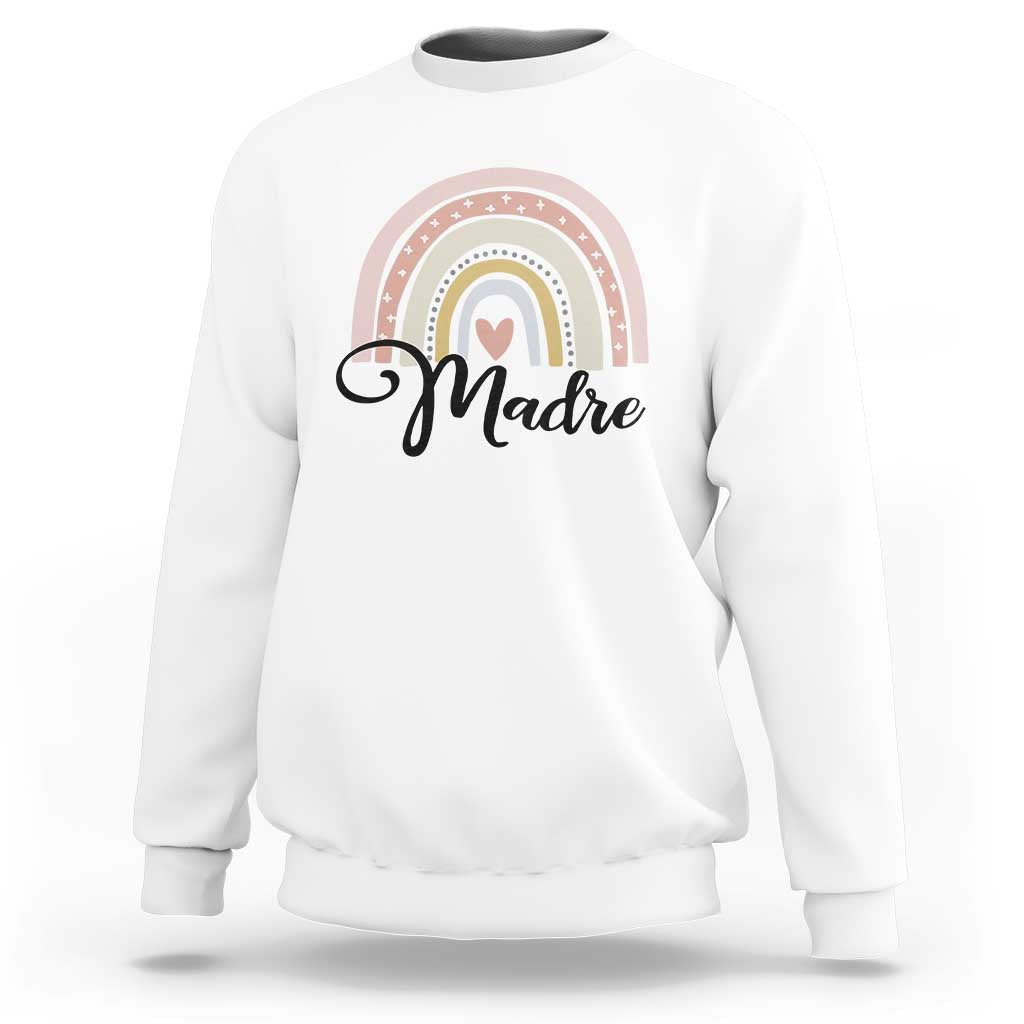 Funny Spanish Latina Mom Madre Sweatshirt Cute Rainbow