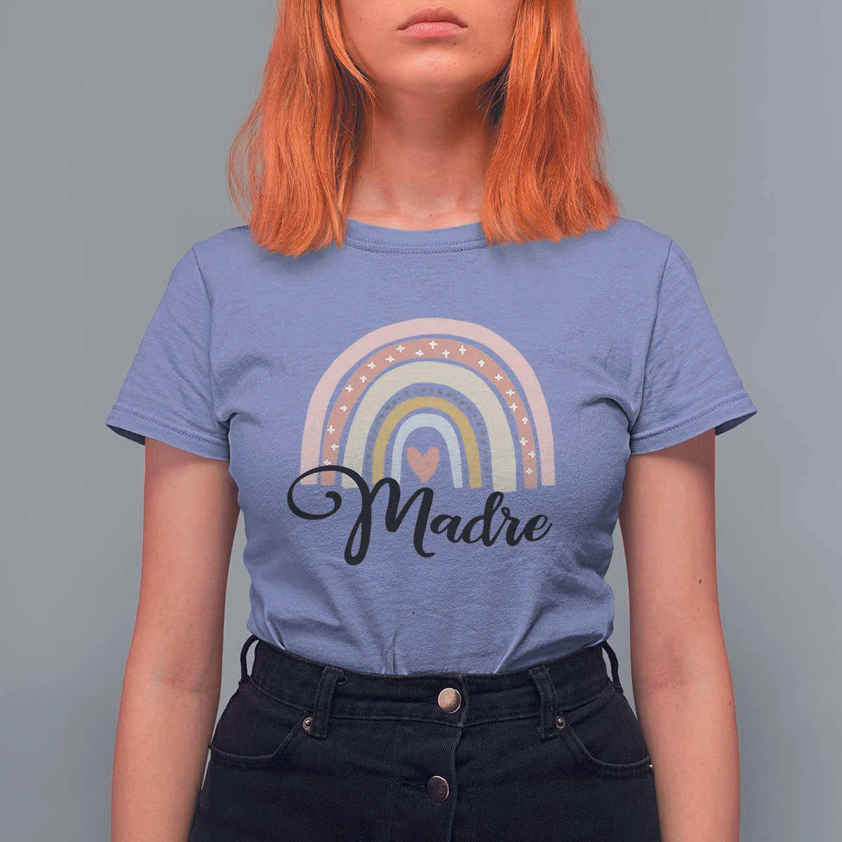 Funny Spanish Latina Mom Madre T Shirt For Women Cute Rainbow