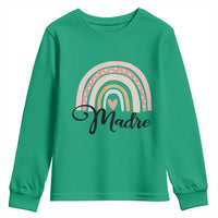 Funny Spanish Latina Mom Madre Youth Sweatshirt Cute Rainbow