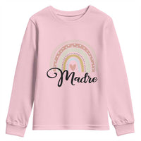 Funny Spanish Latina Mom Madre Youth Sweatshirt Cute Rainbow