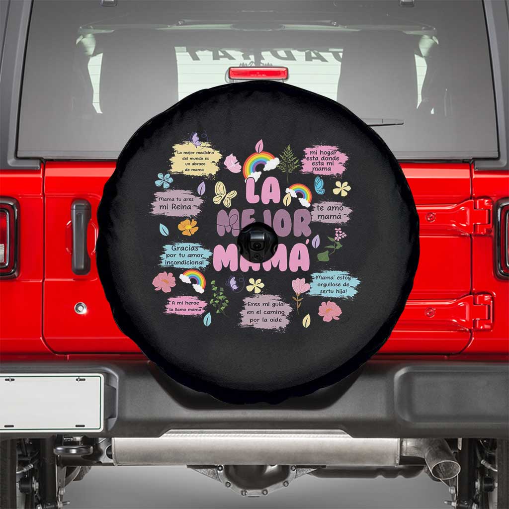 Funny La Mejor Mama Spare Tire Cover Spanish Latina Mother's Day