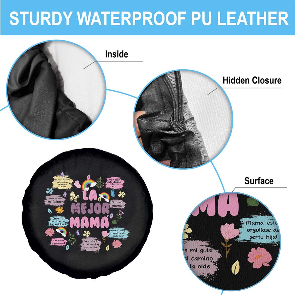 Funny La Mejor Mama Spare Tire Cover Spanish Latina Mother's Day