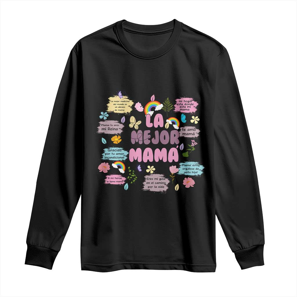 Funny La Mejor Mama Long Sleeve Shirt Spanish Latina Mother's Day