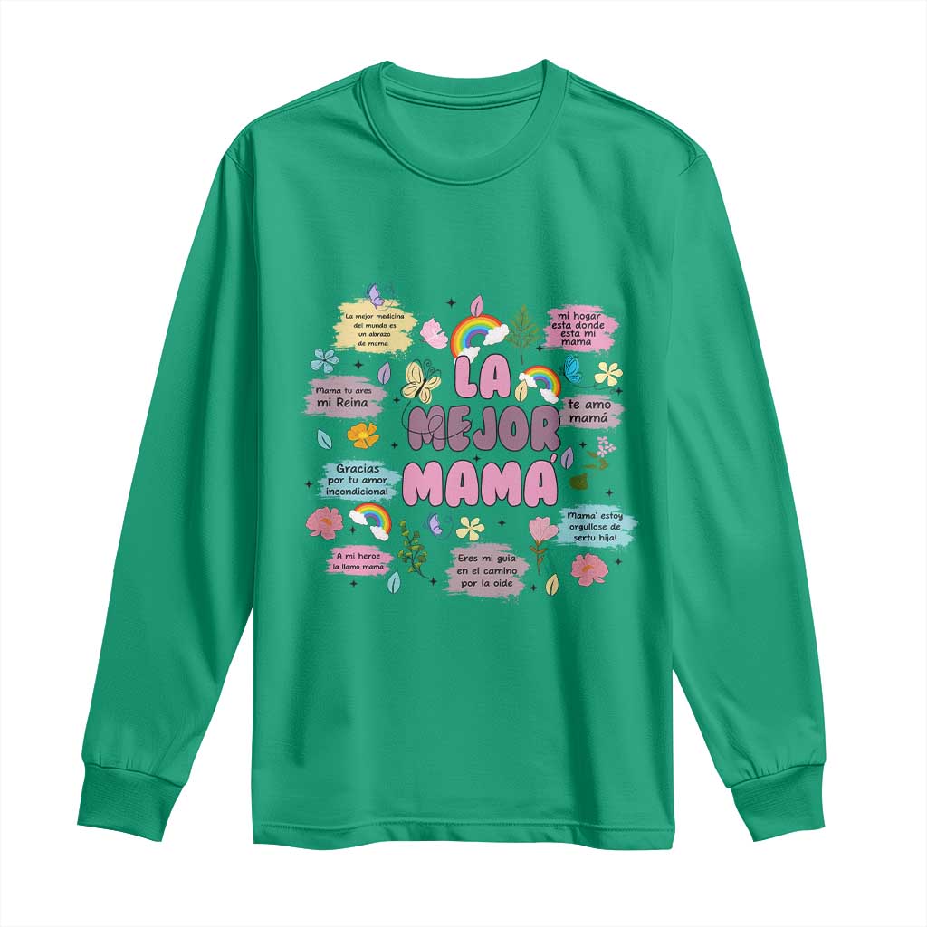 Funny La Mejor Mama Long Sleeve Shirt Spanish Latina Mother's Day