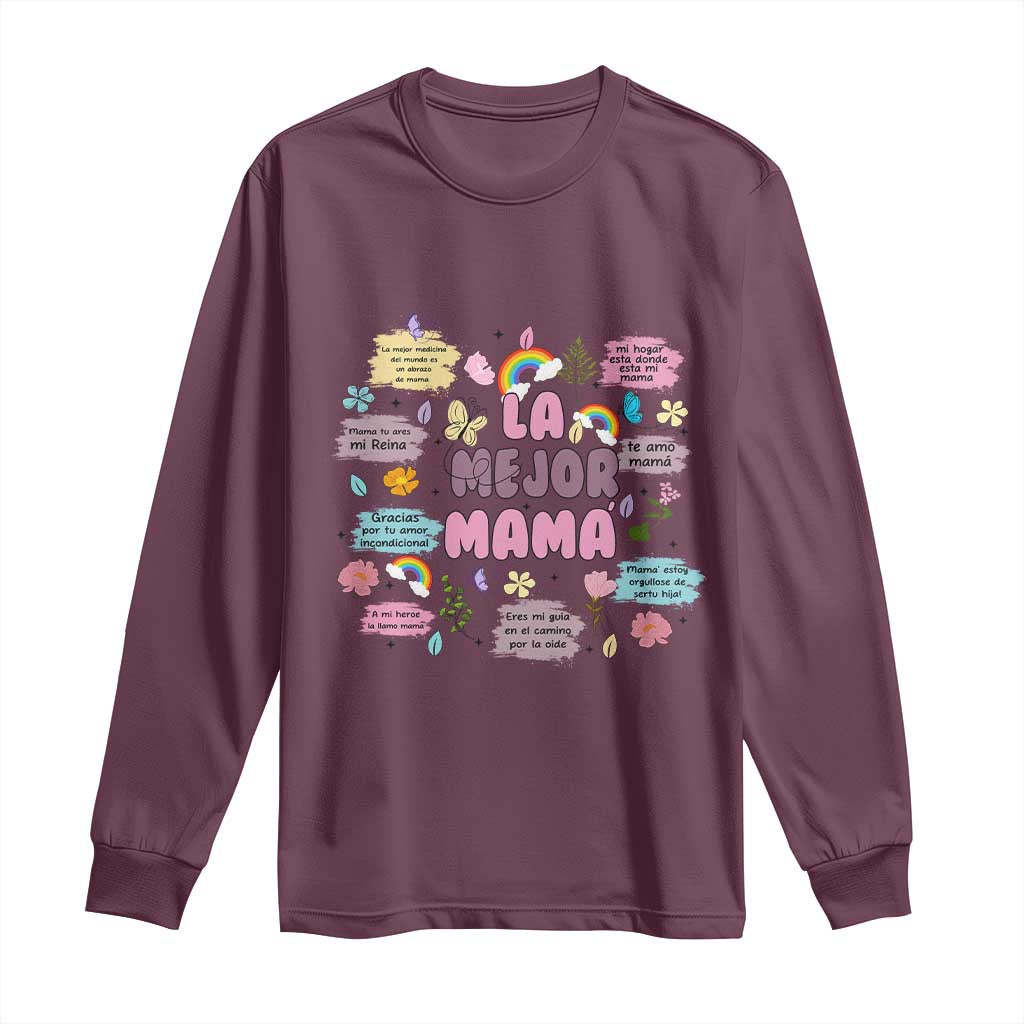 Funny La Mejor Mama Long Sleeve Shirt Spanish Latina Mother's Day