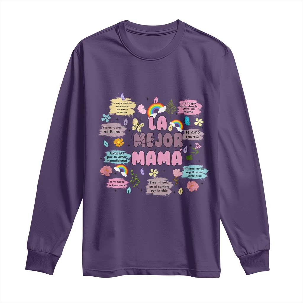 Funny La Mejor Mama Long Sleeve Shirt Spanish Latina Mother's Day