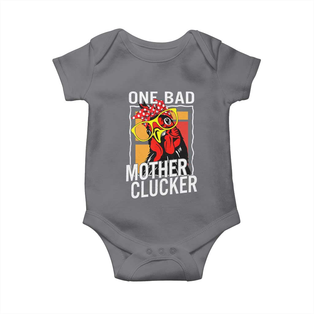 Funny One Bad Mother Clucker Baby Onesie Chicken Hen Mother's Day