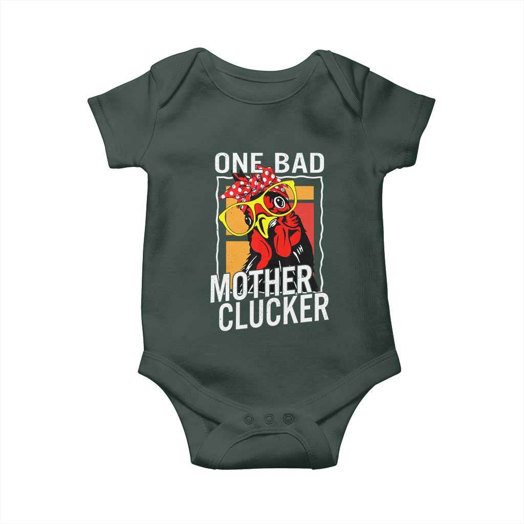 Funny One Bad Mother Clucker Baby Onesie Chicken Hen Mother's Day