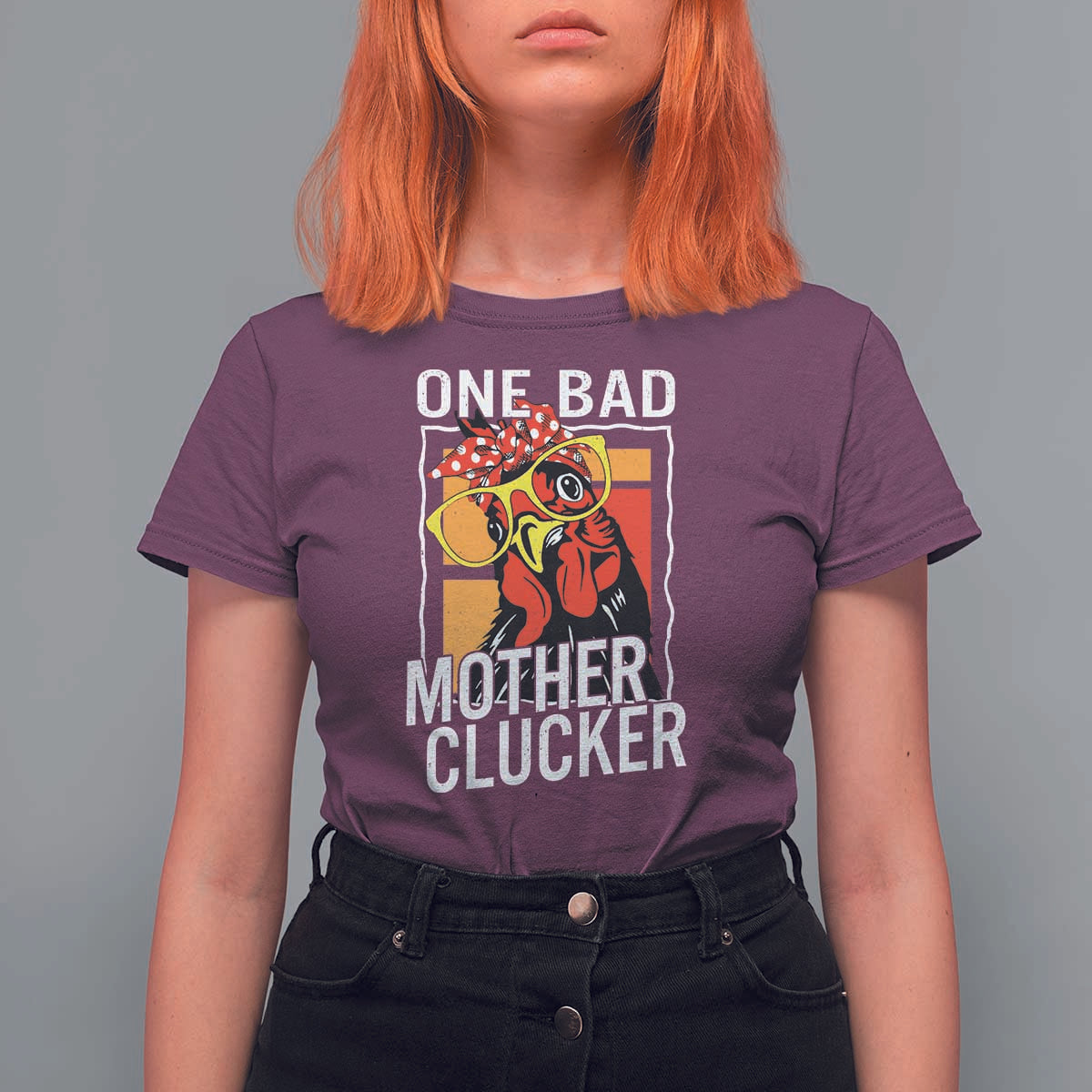 Funny One Bad Mother Clucker T Shirt For Women Chicken Hen Mother's Day