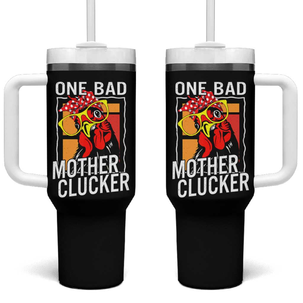 Funny One Bad Mother Clucker Tumbler With Handle Chicken Hen Mother's Day