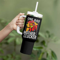Funny One Bad Mother Clucker Tumbler With Handle Chicken Hen Mother's Day