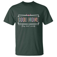 Funny Good Moms Say Bad Words T Shirt Mother's Day Leopard Heart