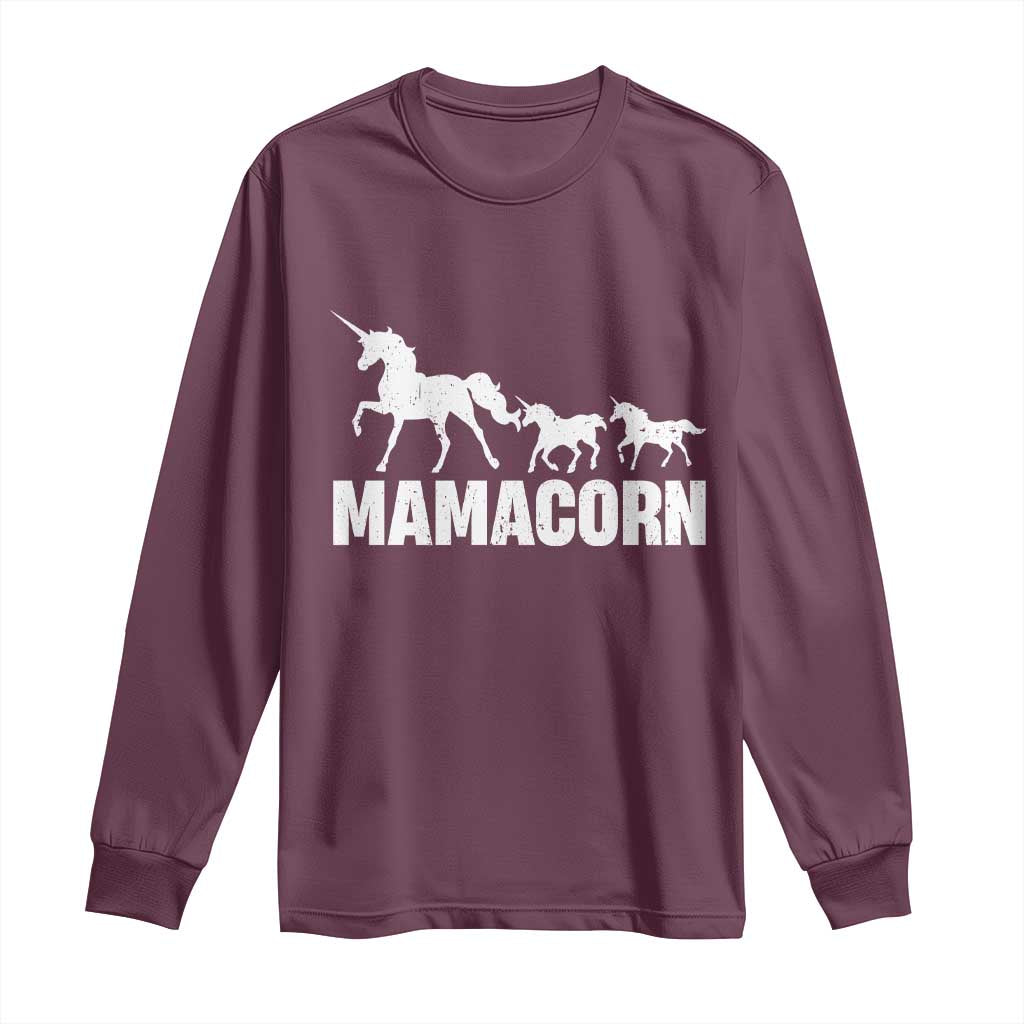 Funny Mama Unicorn Long Sleeve Shirt Mamacorn Mother's Day