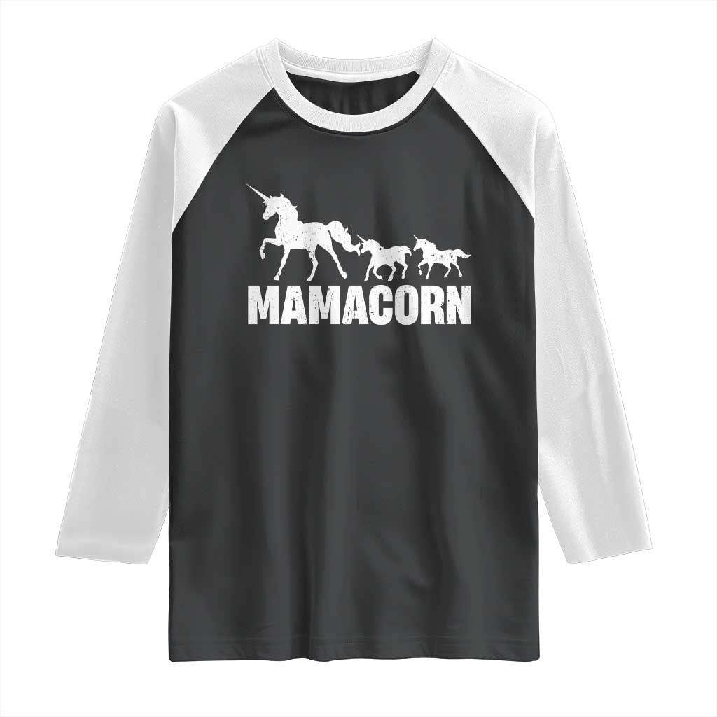 Funny Mama Unicorn Raglan Shirt Mamacorn Mother's Day