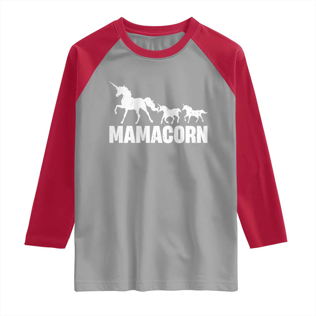 Funny Mama Unicorn Raglan Shirt Mamacorn Mother's Day