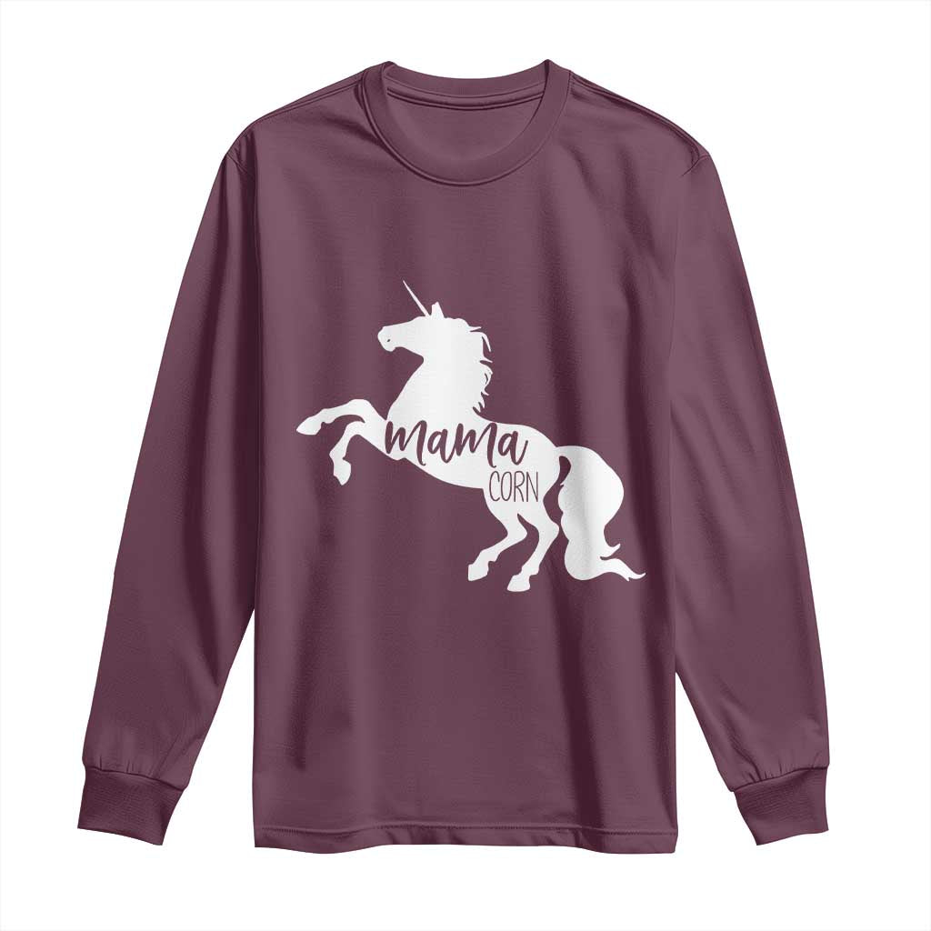 Funny Mama Unicorn Long Sleeve Shirt Mamacorn Mommy Mother's Day