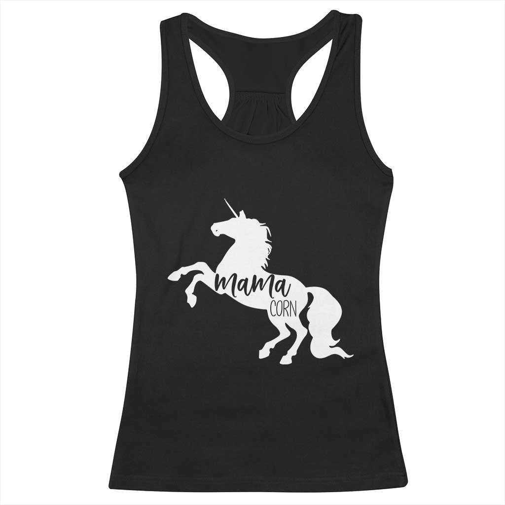 Funny Mama Unicorn Racerback Tank Top Mamacorn Mommy Mother's Day