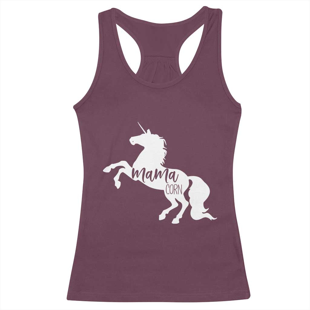 Funny Mama Unicorn Racerback Tank Top Mamacorn Mommy Mother's Day