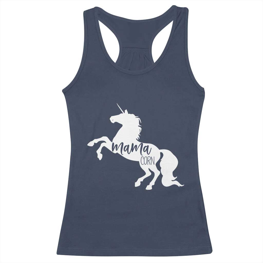 Funny Mama Unicorn Racerback Tank Top Mamacorn Mommy Mother's Day
