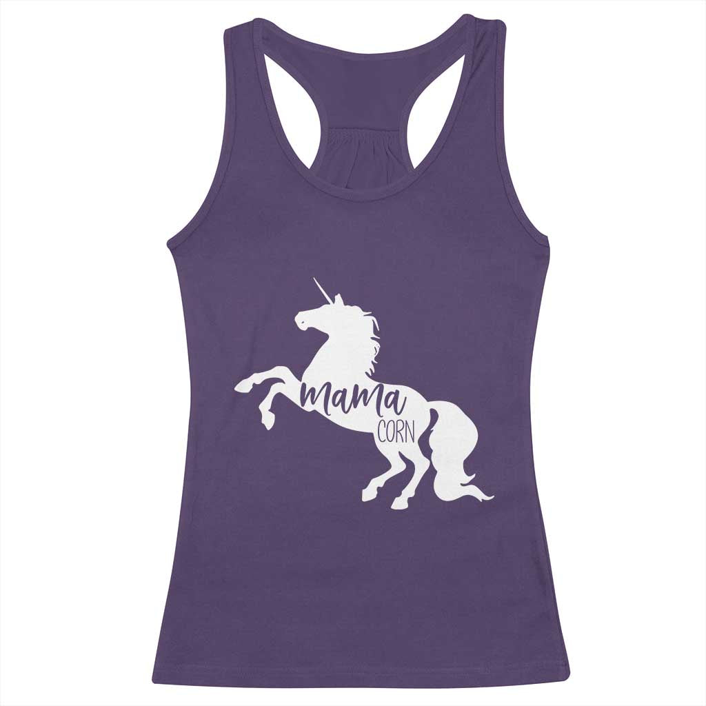 Funny Mama Unicorn Racerback Tank Top Mamacorn Mommy Mother's Day
