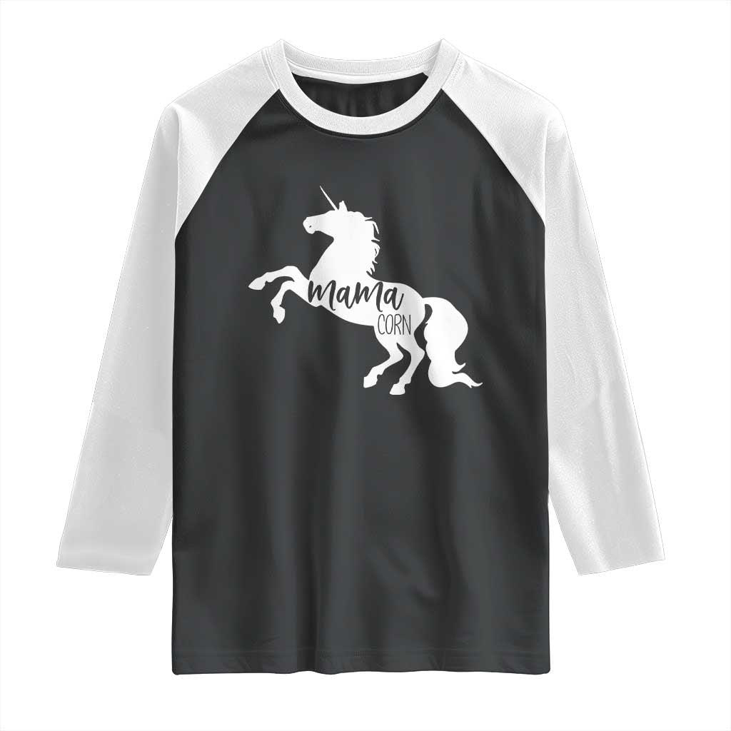 Funny Mama Unicorn Raglan Shirt Mamacorn Mommy Mother's Day