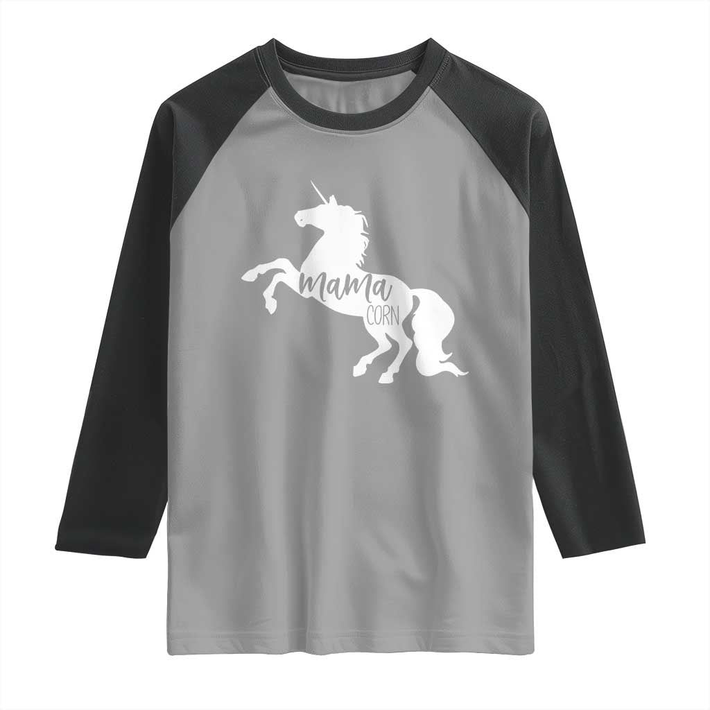 Funny Mama Unicorn Raglan Shirt Mamacorn Mommy Mother's Day