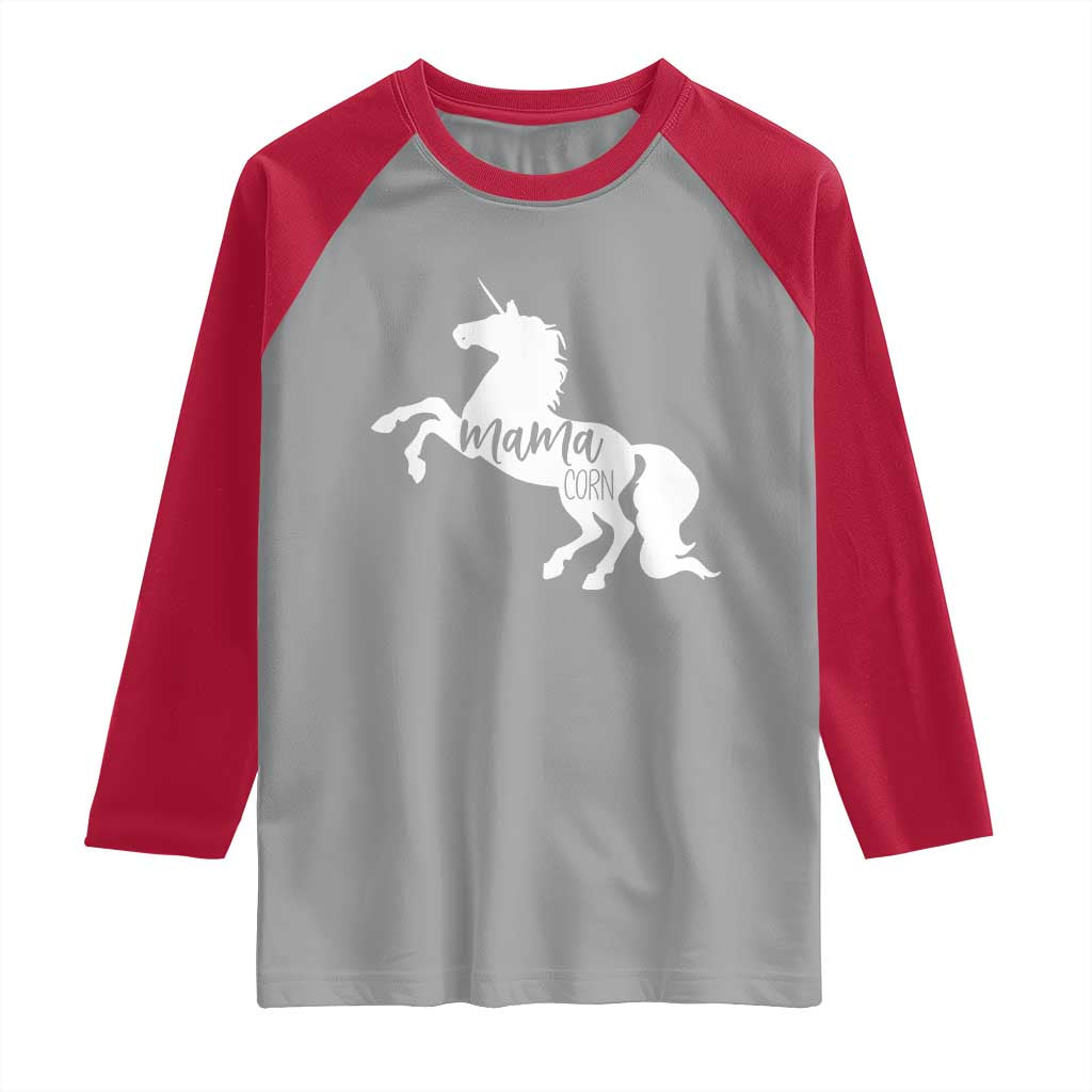 Funny Mama Unicorn Raglan Shirt Mamacorn Mommy Mother's Day