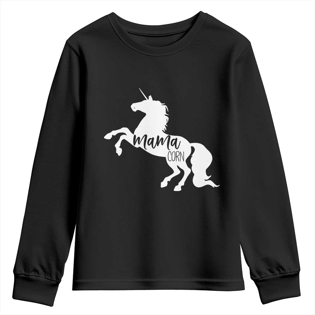 Funny Mama Unicorn Youth Sweatshirt Mamacorn Mommy Mother's Day