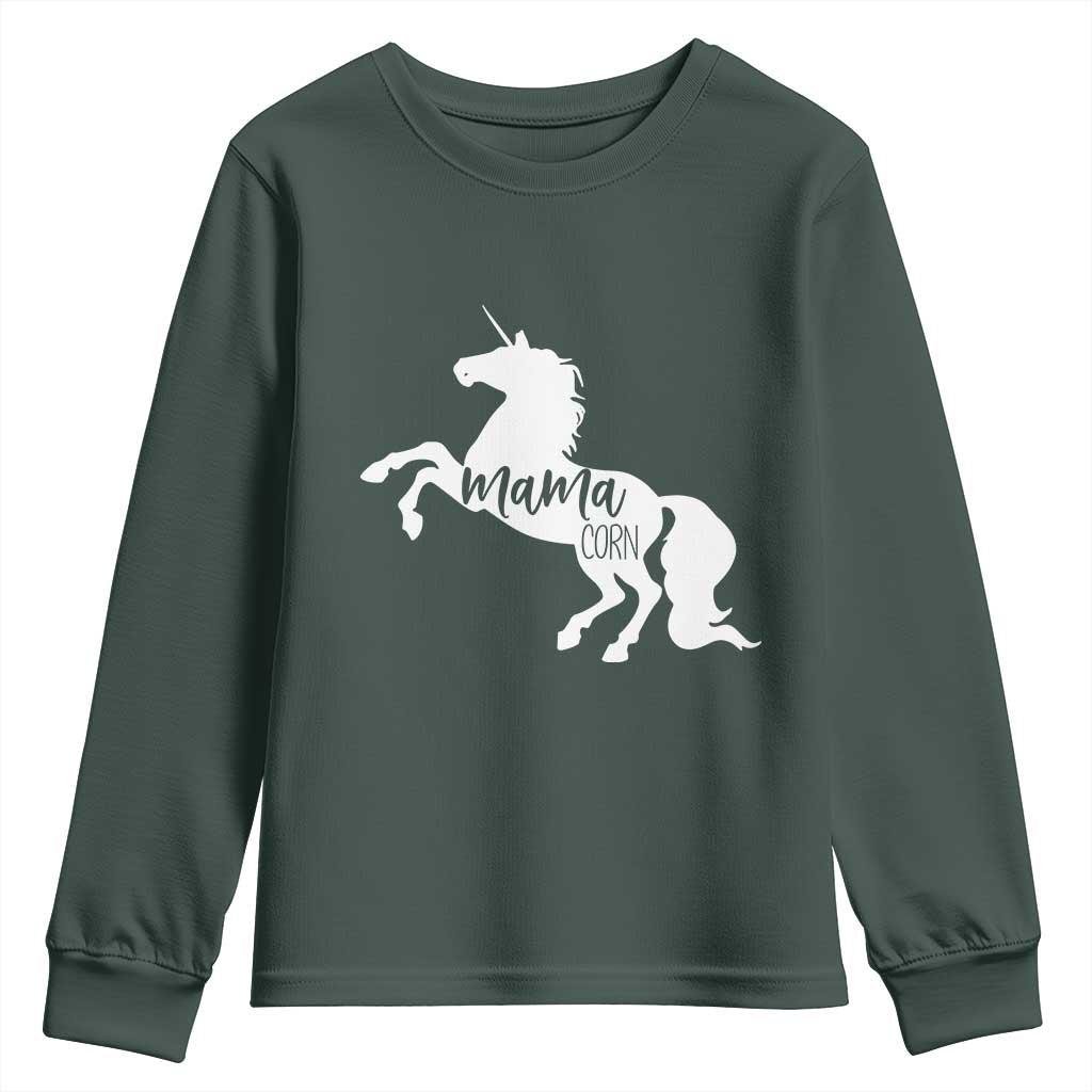 Funny Mama Unicorn Youth Sweatshirt Mamacorn Mommy Mother's Day