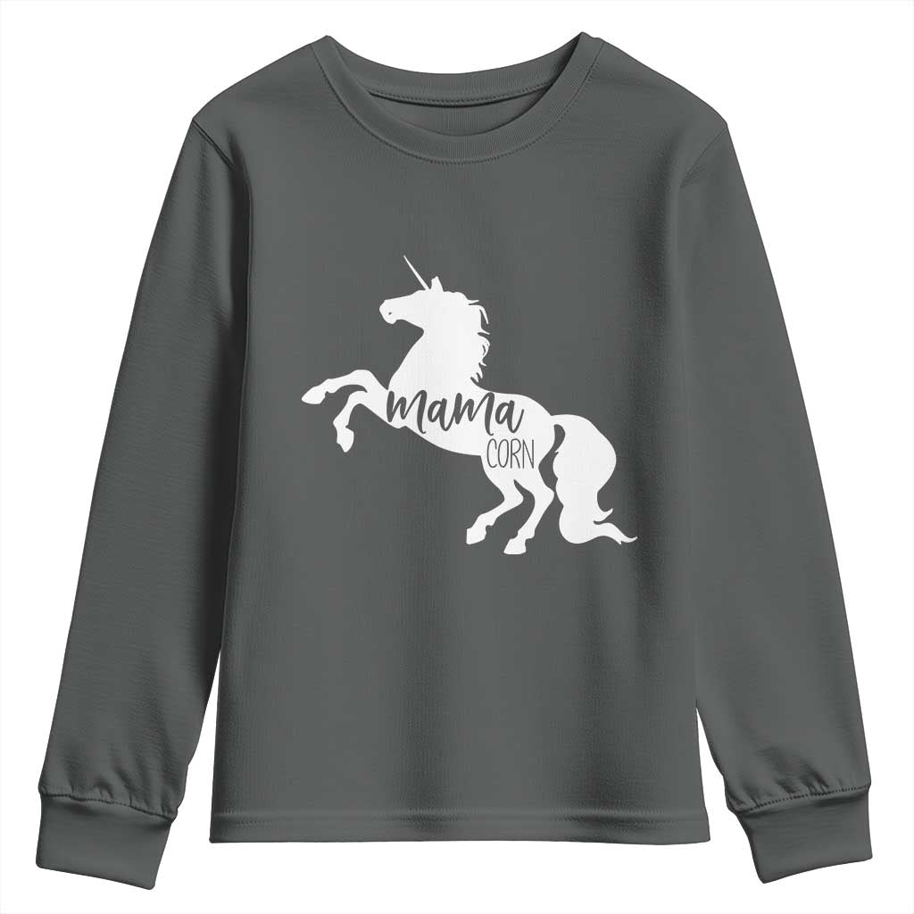 Funny Mama Unicorn Youth Sweatshirt Mamacorn Mommy Mother's Day