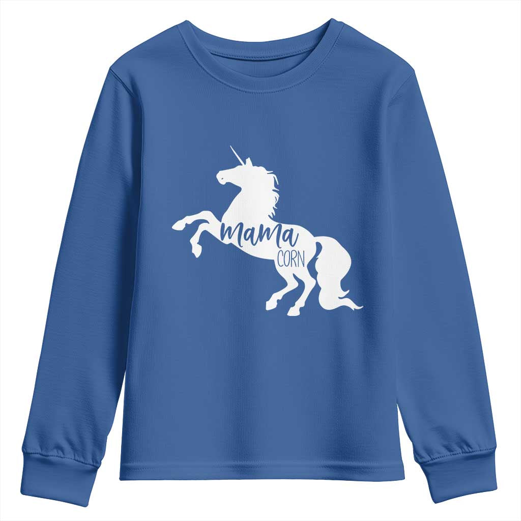 Funny Mama Unicorn Youth Sweatshirt Mamacorn Mommy Mother's Day