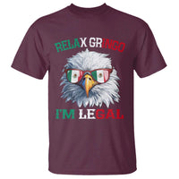 Funny Relax Gringo I'm Legal T Shirt Cinco De Mayo Mexican Immigrant Bald Eagle