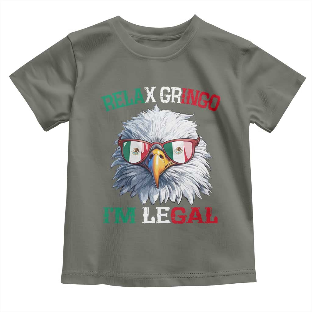 Funny Relax Gringo I'm Legal Toddler T Shirt Cinco De Mayo Mexican Immigrant Bald Eagle