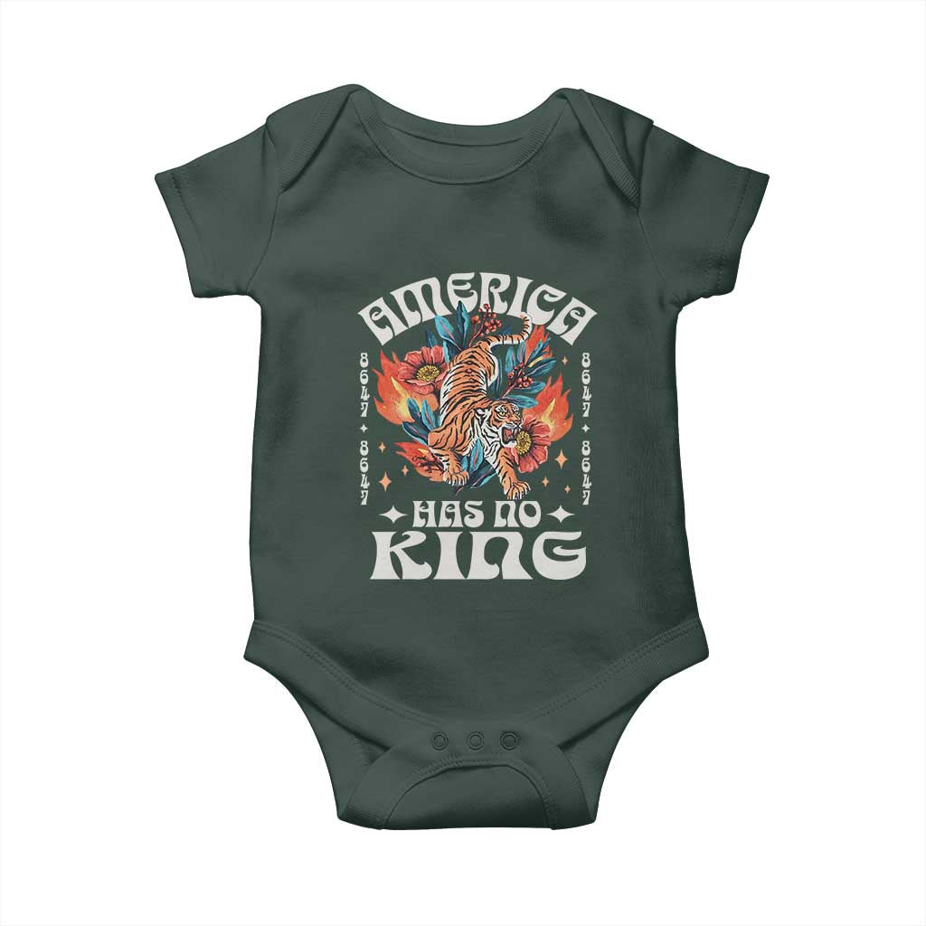 Funny America Has No King 8647 Baby Onesie Vintage Boho Orange Tiger