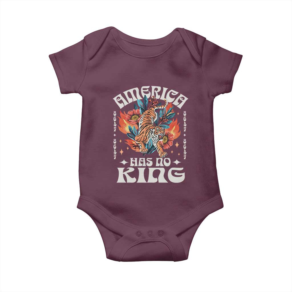 Funny America Has No King 8647 Baby Onesie Vintage Boho Orange Tiger