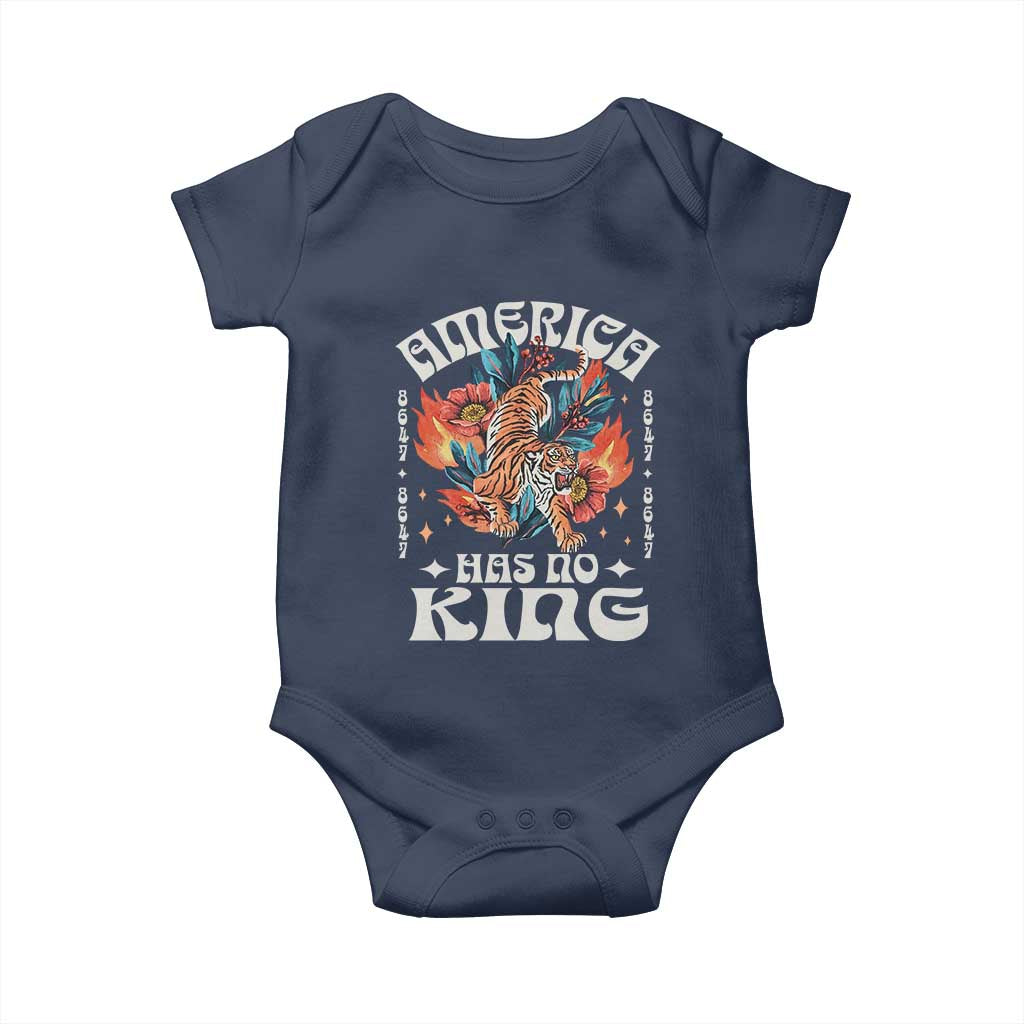 Funny America Has No King 8647 Baby Onesie Vintage Boho Orange Tiger