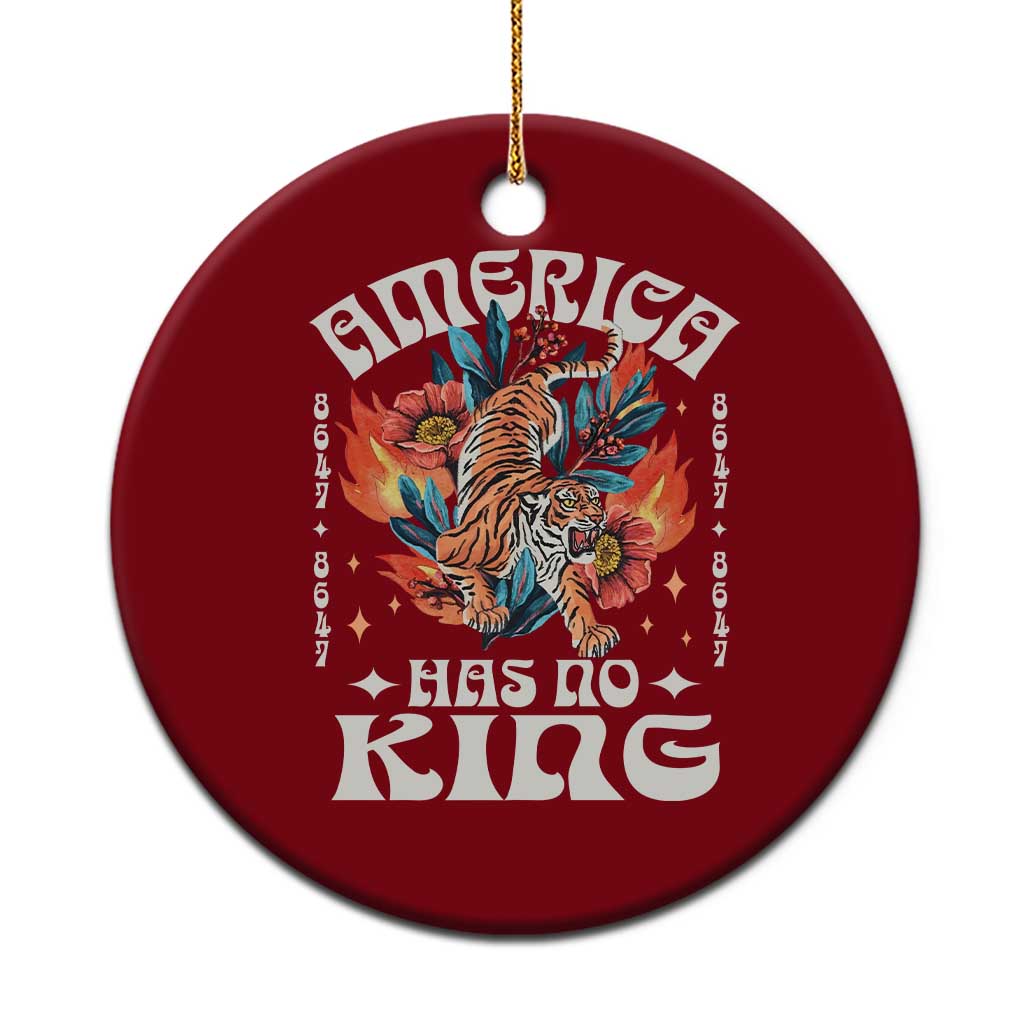 Funny America Has No King 8647 Ceramic Ornament Vintage Boho Orange Tiger - Wonder Print Shop